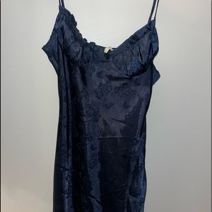 M LA Hearts blue floral printed silk dress